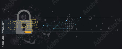 Cyber technology protecting data for business and internet project.