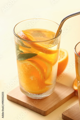 Glass of infused water with...
