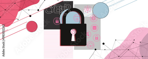 Cyber technology protecting data for business and internet project.