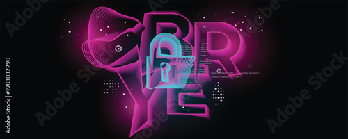 Cyber technology protecting data for business and internet project.