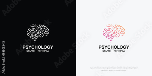 Psychology Smart Thinking Brain Logo