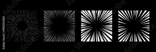 Dynamic manga speed lines create explosive comic book backgrounds with radial motion effects, perfect for action scenes and superhero graphic designs.