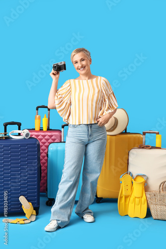 Mature woman with photo cam...