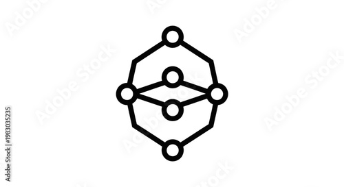 Abstract network connection icon on white background.