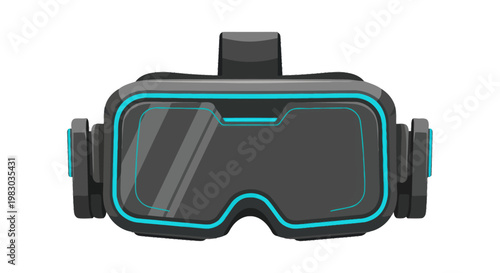 Futuristic virtual reality headset illustration isolated on white background