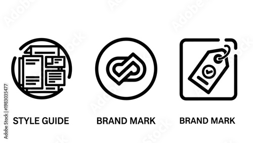 Corporate brand identity and style guide design icons set with branding identity marketing corporate business communication professional strategy development collection styleguide elements