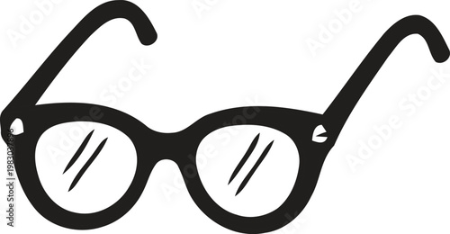 Black cat eye glasses with cracked lenses