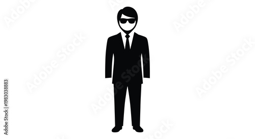 A sharply dressed man in a suit and sunglasses a striking silhouette