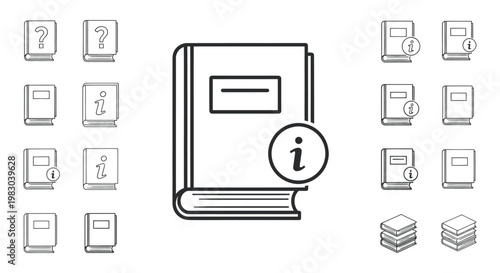 Information book icons and symbols