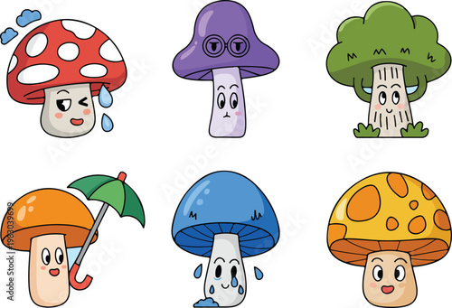 vector illustration of mushrooms