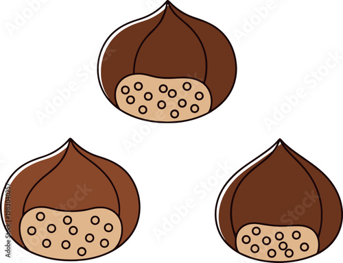 Three Hazelnut Chocolate Candies with Creamy Fillings, Sweet Confectionery Design for Dessert, Snacks, and Gourmet Treats