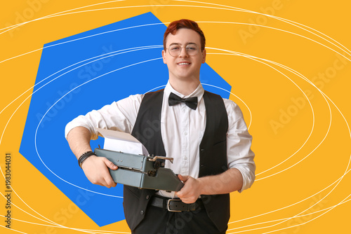 Young man with vintage type...