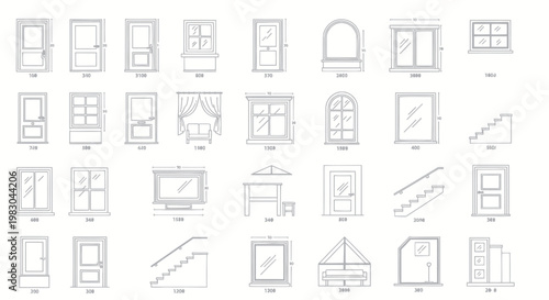 Various Window and Door Architectural Designs.