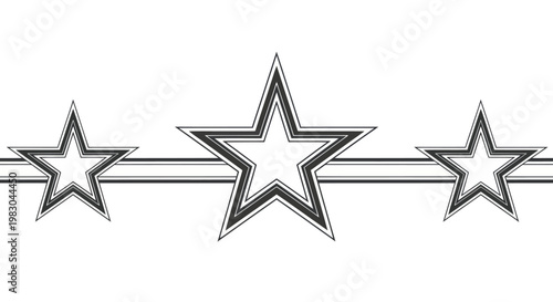 Three Stars in a Row Illustration.