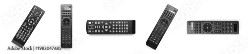 Collage of black TV remote ...