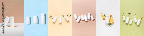 Set of blank bottles with p...