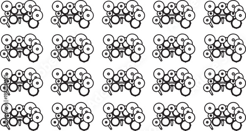 Geometric abstraction of circles and dots, pattern creation.