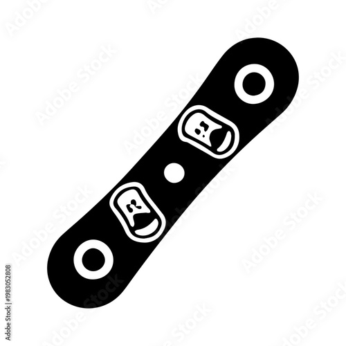 Minimalist Black Snowboard Icon