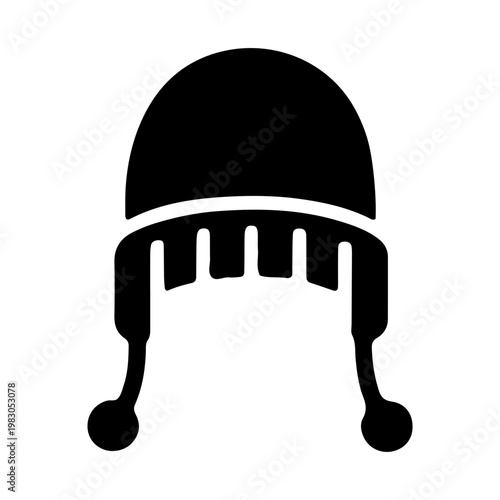 Minimalist winter beanie hat icon