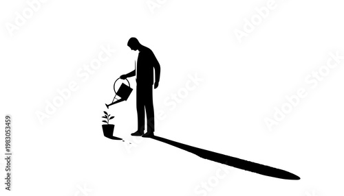 silhouette of a skier