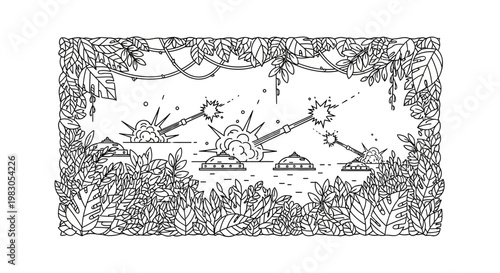 Jungle Warfare: Alien Invasion with Laser Cannons and UFOs