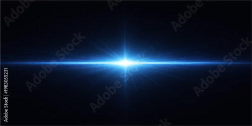 A dark blue abstract background features a digital motion design with glowing light rays and energy lines flashing through space like a laser flare animation loop