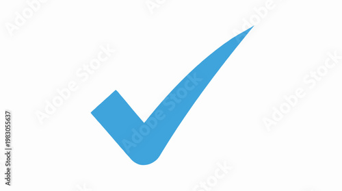 Blue checkmark symbol on white background vector graphic