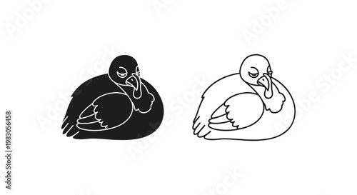 Minimalist Black and White Yin Yang Symbol Design Vector