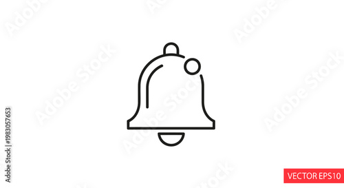 Simple line drawing of a bell.