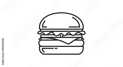 A simple line drawing of hamburger.