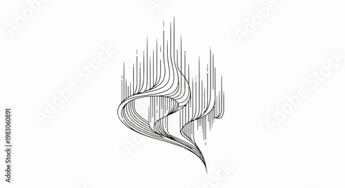 Abstract, flowing lines resembling aurora borealis or wisps of smoke