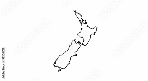 Outline map of New Zealand showing both islands