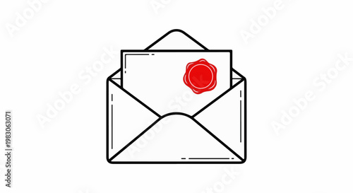 An open envelope with a letter secured by a red wax seal