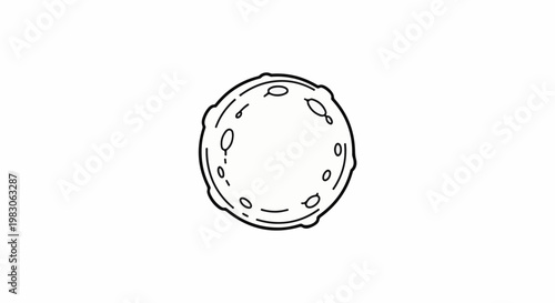 Hand-drawn outline of a planet with craters