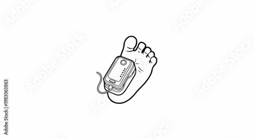 Medical device attached to a bare foot measuring vital signs
