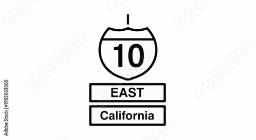 Interstate 10 East California highway shield sign