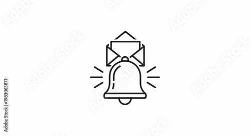 Notification icon an envelope above a ringing bell