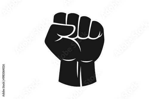 Black raised fist symbol representing power, protest, and solidarity