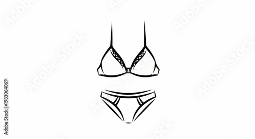 Minimalist outline of a two-piece undergarment set