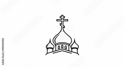 Outline of an orthodox church dome with a cross on top