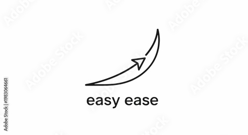 Abstract arrow symbol curves upward with "easy ease" text below