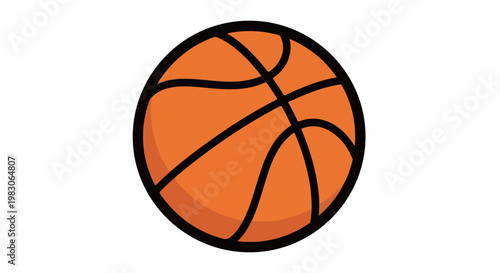 A simple, stylized illustration of an orange basketball with black lines