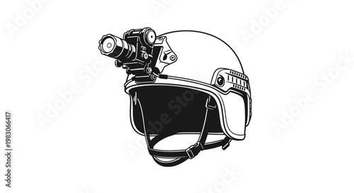 Tactical Helmet with Night Vision Goggles and Tactical Flashlight