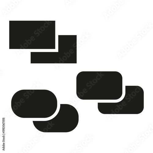 Simple label set. Black frame Vector. Geometric shape variety. Sticker badge collection. Manual vector only. No autotrace used.