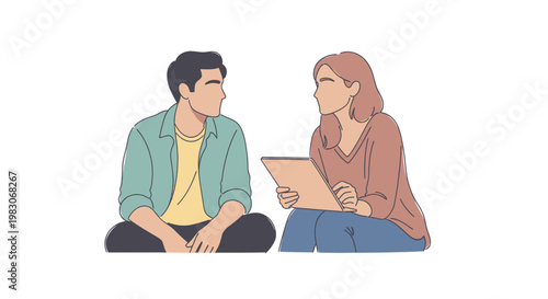 Colleagues discuss project ideas during an online communication session.