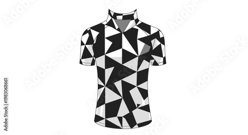 Abstract Geometric Pattern Polo Shirt