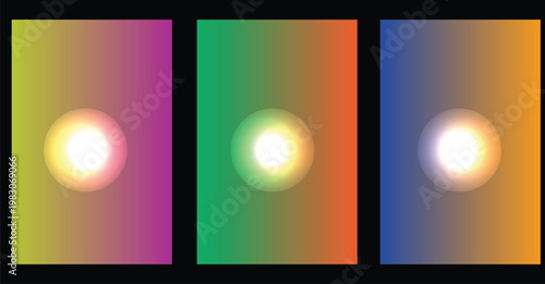 Abstract gradient trio a study in color and light