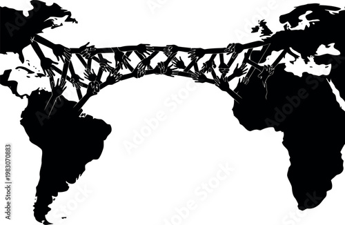 World Map Connected By Airplane Flight Routes Across Continents