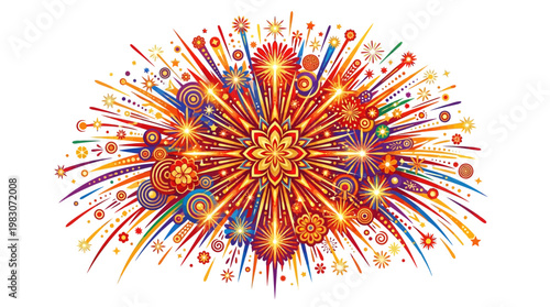 Vibrant colorful explosion of lights.