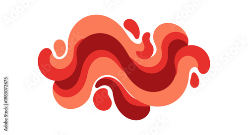 Vibrant abstract fluid shape design element.